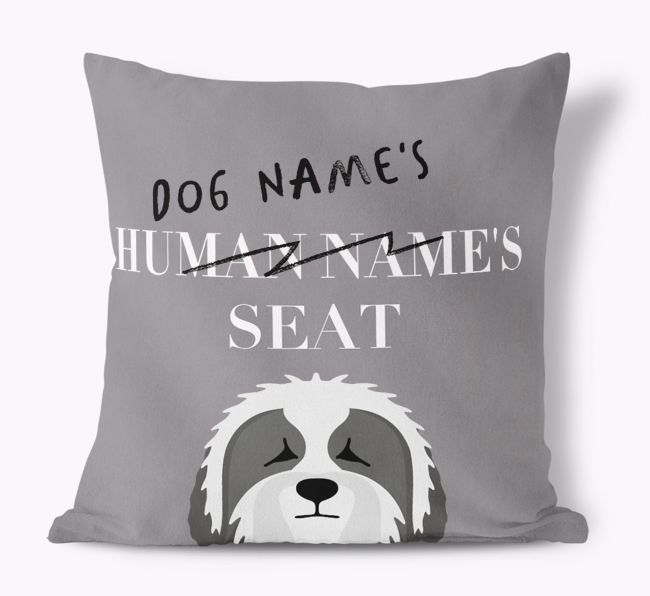 Human's Seat: Personalised {breedFullName} Canvas Cushion